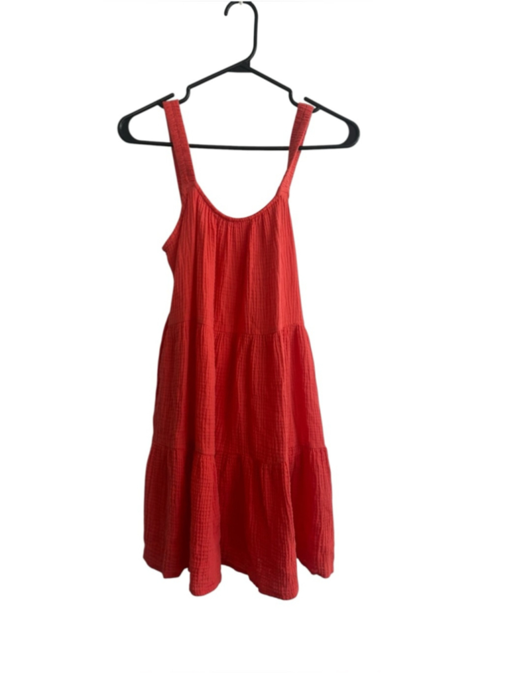 Marine Layer 100% Cotton Strapless Tiered Gauze Sundress Sz XS Coral